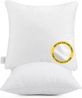 Fixwal 18 x 18 Pillow Inserts Set of 2, Throw Pillow Inserts with 100% Cotton Cover, 18 Inches Interior Pillow Stuffer Square Form for Bed Sofa Couch (White)